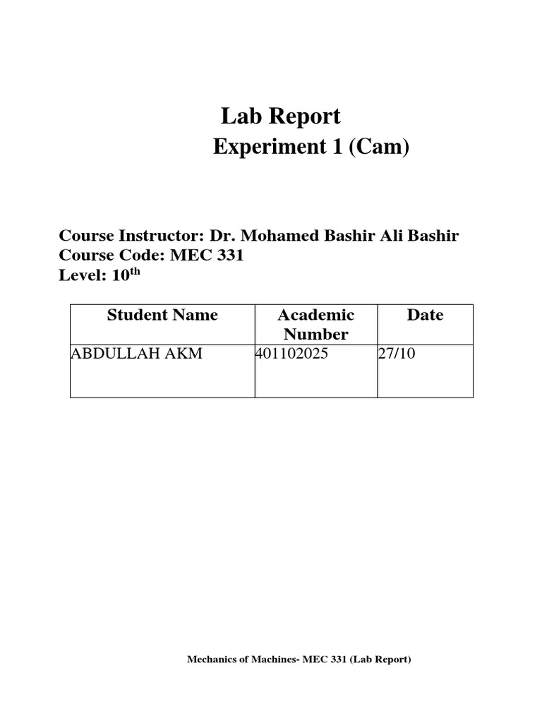 Lab Report 2 Mec 331 Belt Pdf Belt Mechanical Machines