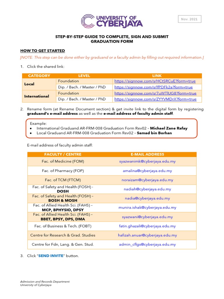 Graduation Form Submission Guide | PDF