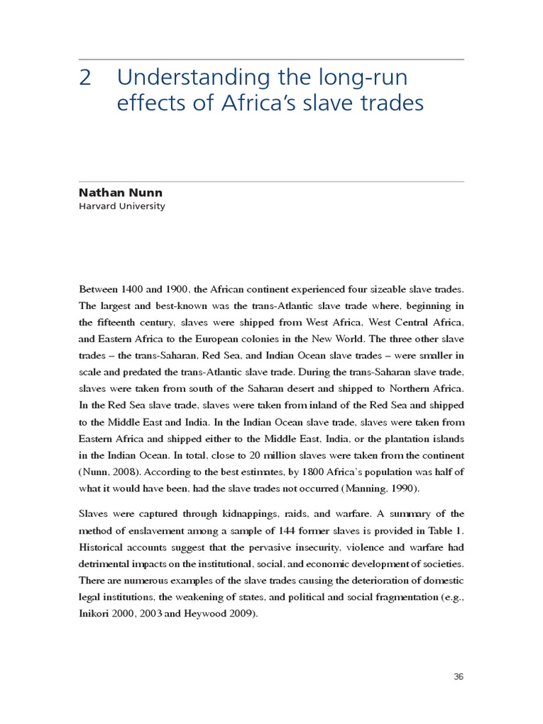 27 Nunn (2017) Understanding The LongRun Effects of Africa Slave