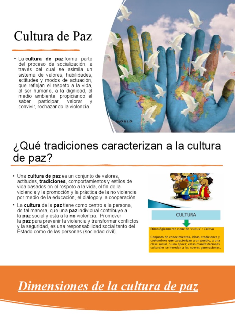Fundamentos de la Cultura de Paz | PDF | Relaciones personales, crianza ...