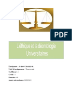 Ethique Et Deontologie Universitaire20222023
