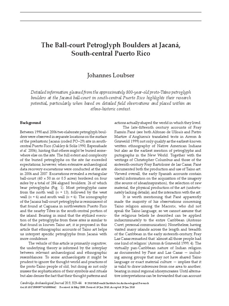 The BallCourt Pretroglyph Boulders at Jacaná, SouthCentral Puerto