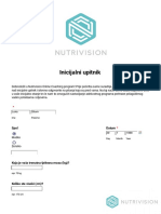 Nutrivision - Inicijalni Upitnik 2020