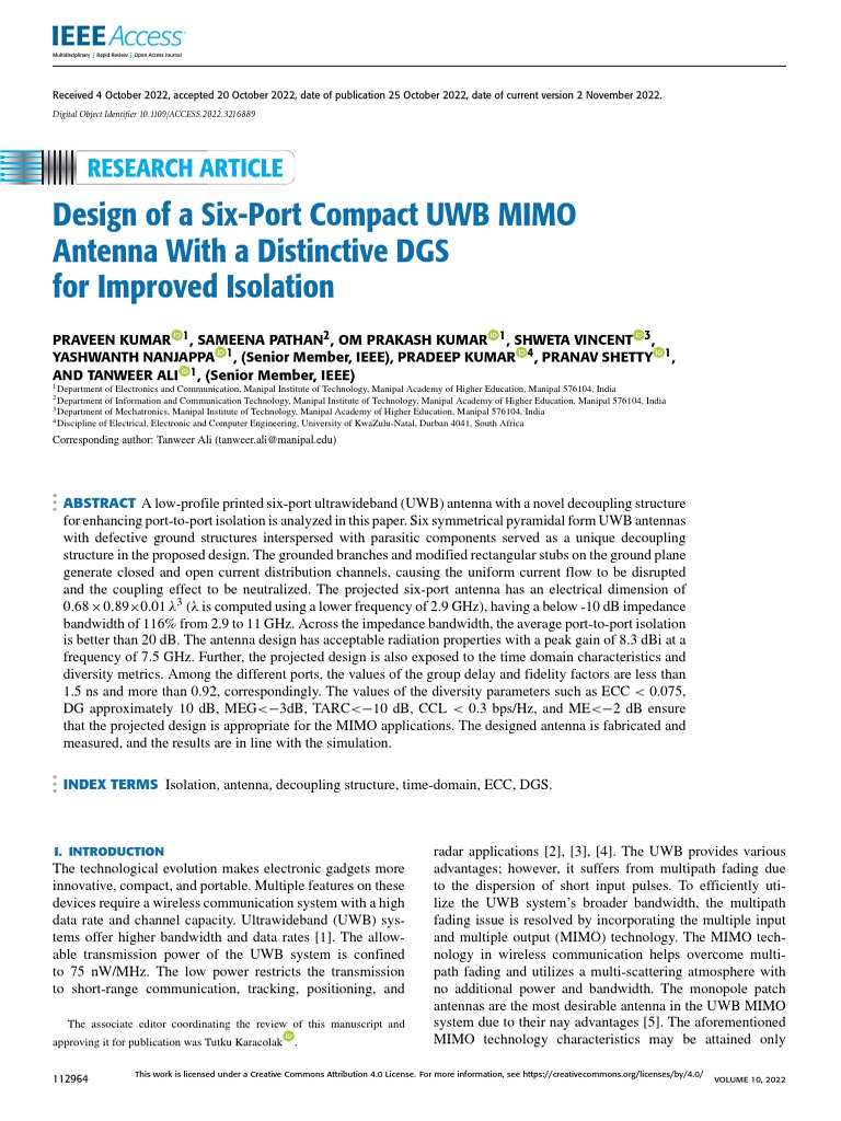 Design of A - Six-Port - Compact - UWB - MIMO - Antenna - With - A ...