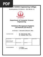 Dbms Lab Manual