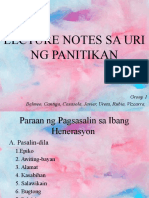 Lecture Notes Sa Uri NG Panitikan