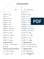 Formulario para Derivadas - Calculo