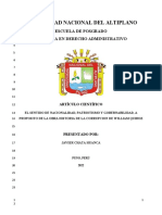 Universidad Nacional Del Altiplano: Escuela de Posgrado Maestría en Derecho Administrativo