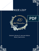Price List Wedding