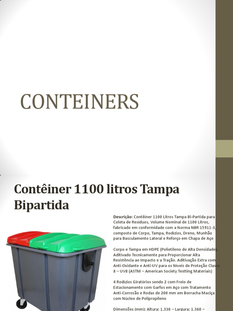 Catálogo Containers | PDF | Aço | Materiais