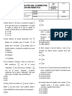 Evaluación Bimestral de Matemática 3