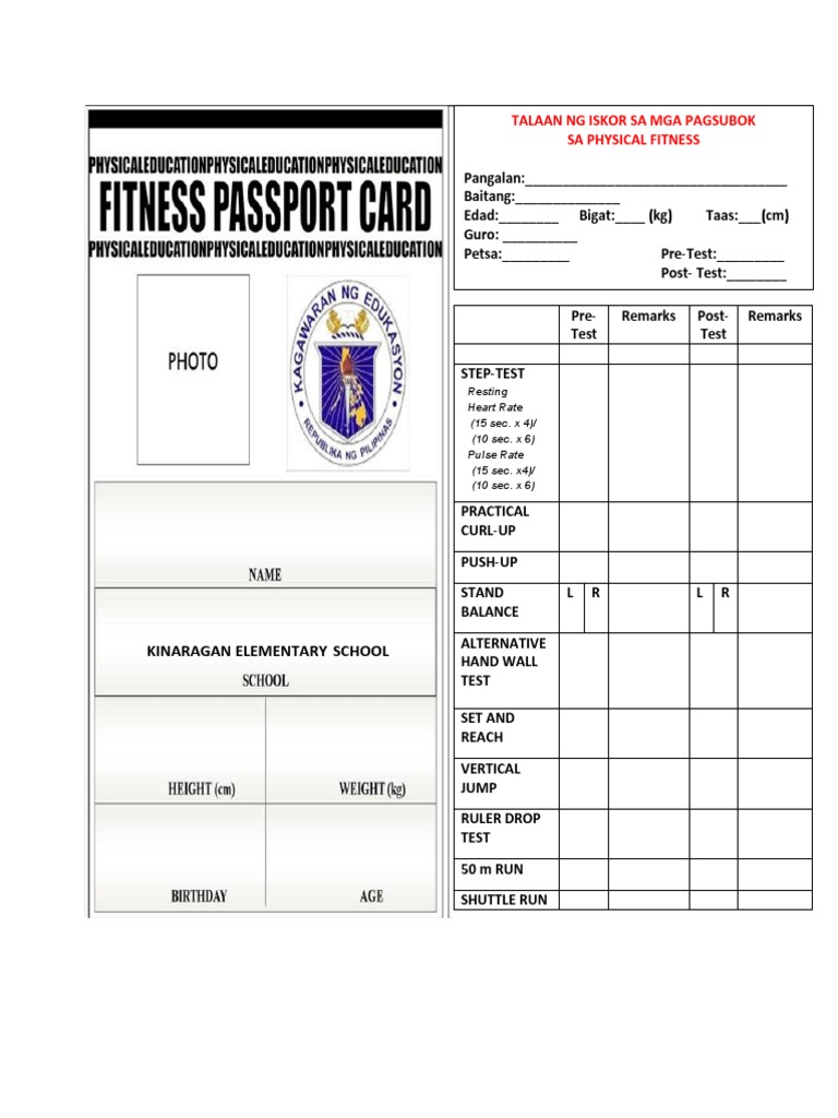 Physical Fitness Test | PDF
