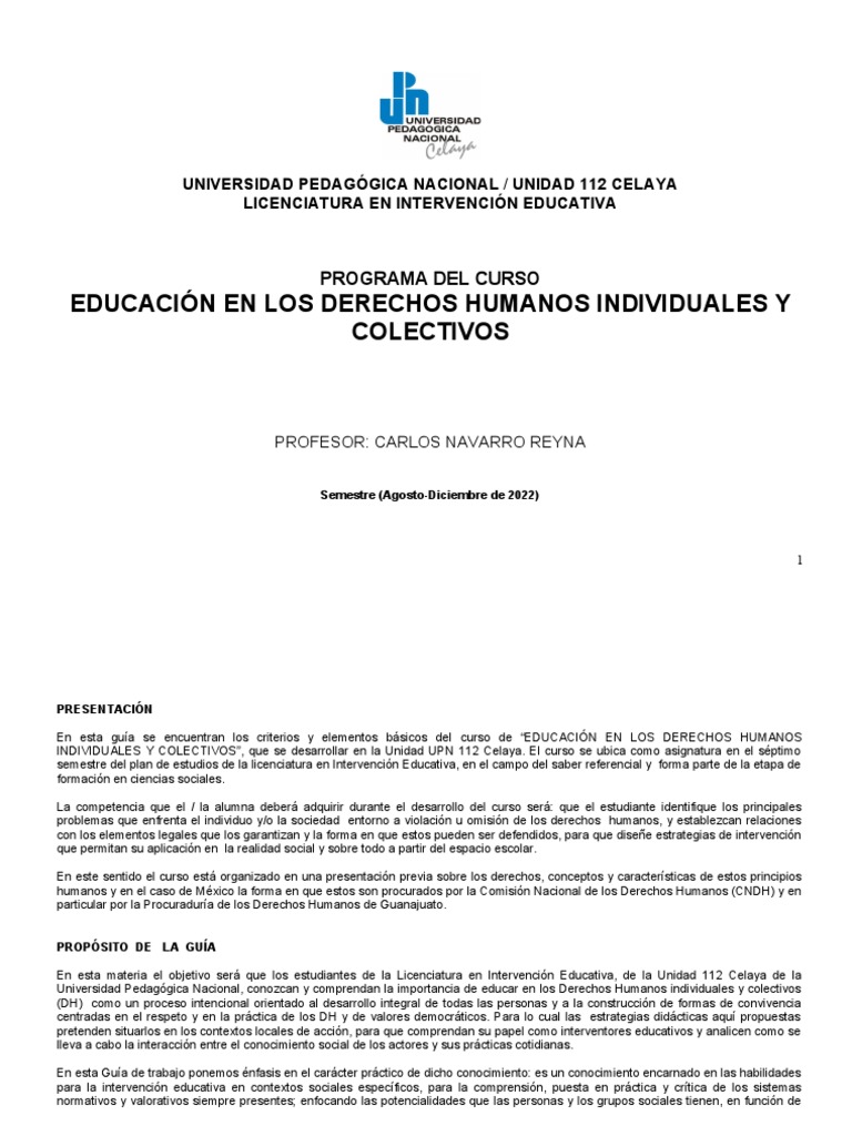 Educación en Derechos Humanos | PDF | Aprendizaje | Derechos humanos