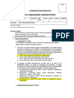 II - Evaluacion - RECUPERACIÓN - HABILIDADES COMUNICATIVAS - 2022 - I
