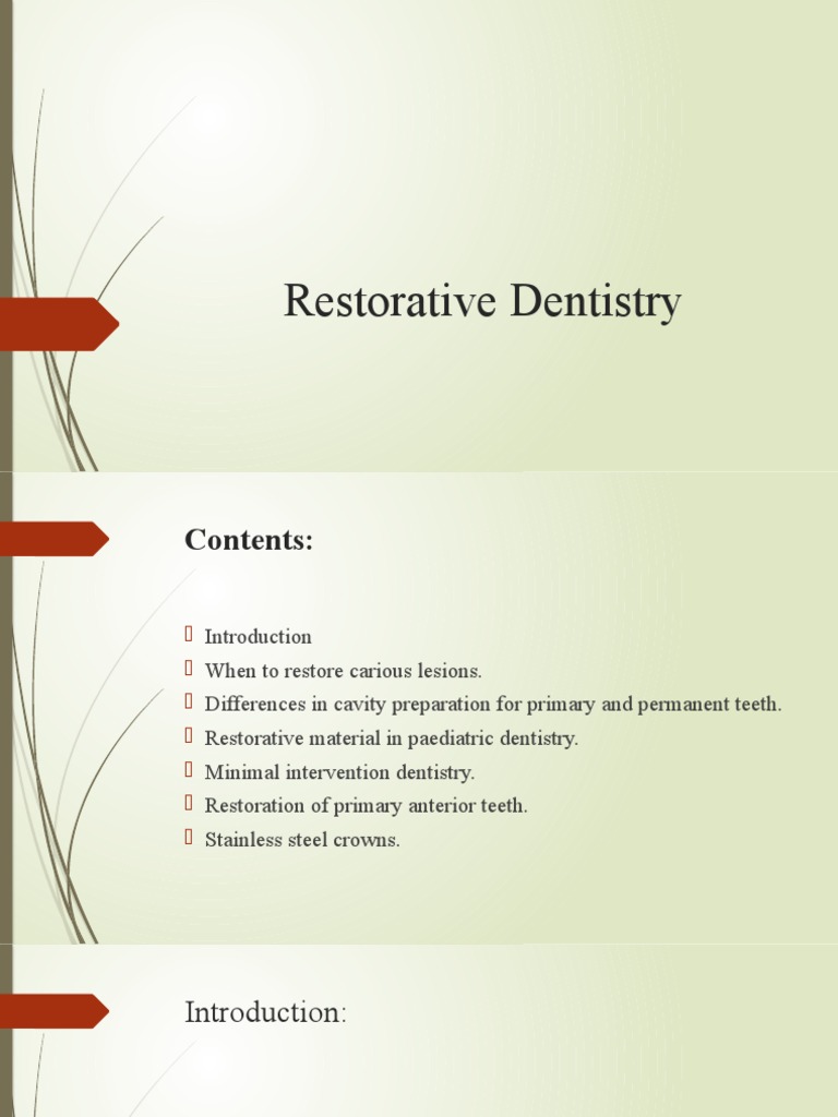 Restorative Techniques in Pediatric Dentistry | PDF | Dental Composite ...