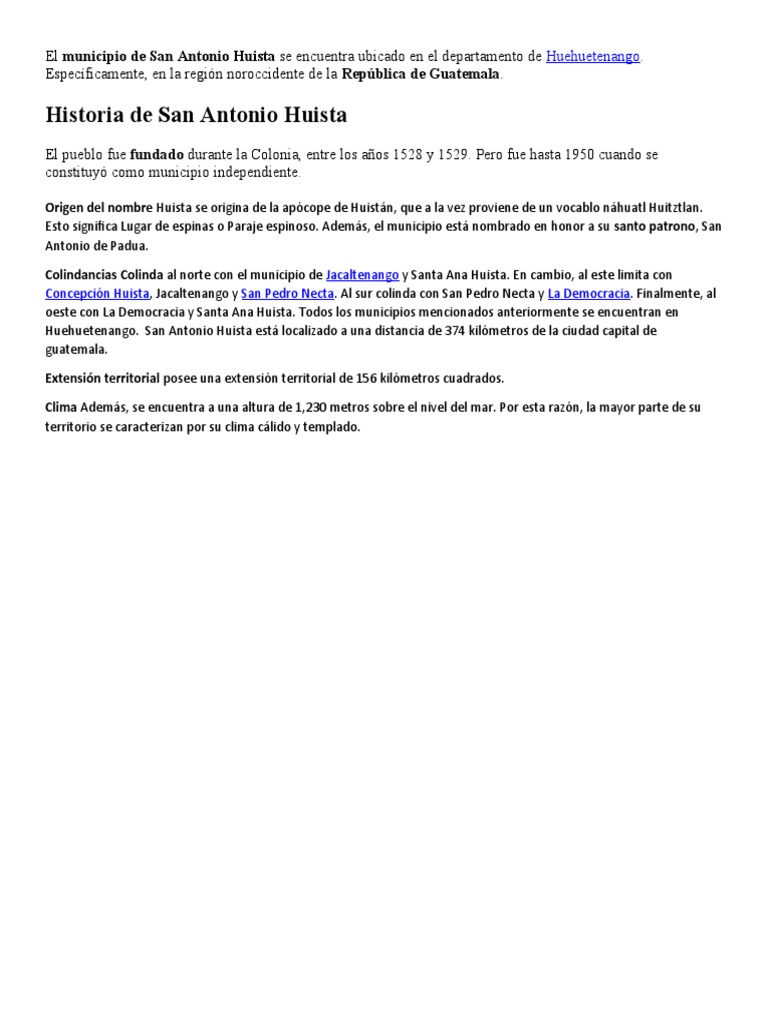 Historia de San Antonio Huista PDF