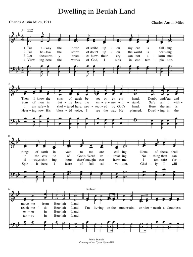 Dwelling in Beulah Land C. Austin Miles Sheet PDF