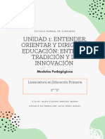 Entender, Orientar y Dirigir La Educación: Entre La Tradición y La Innovación