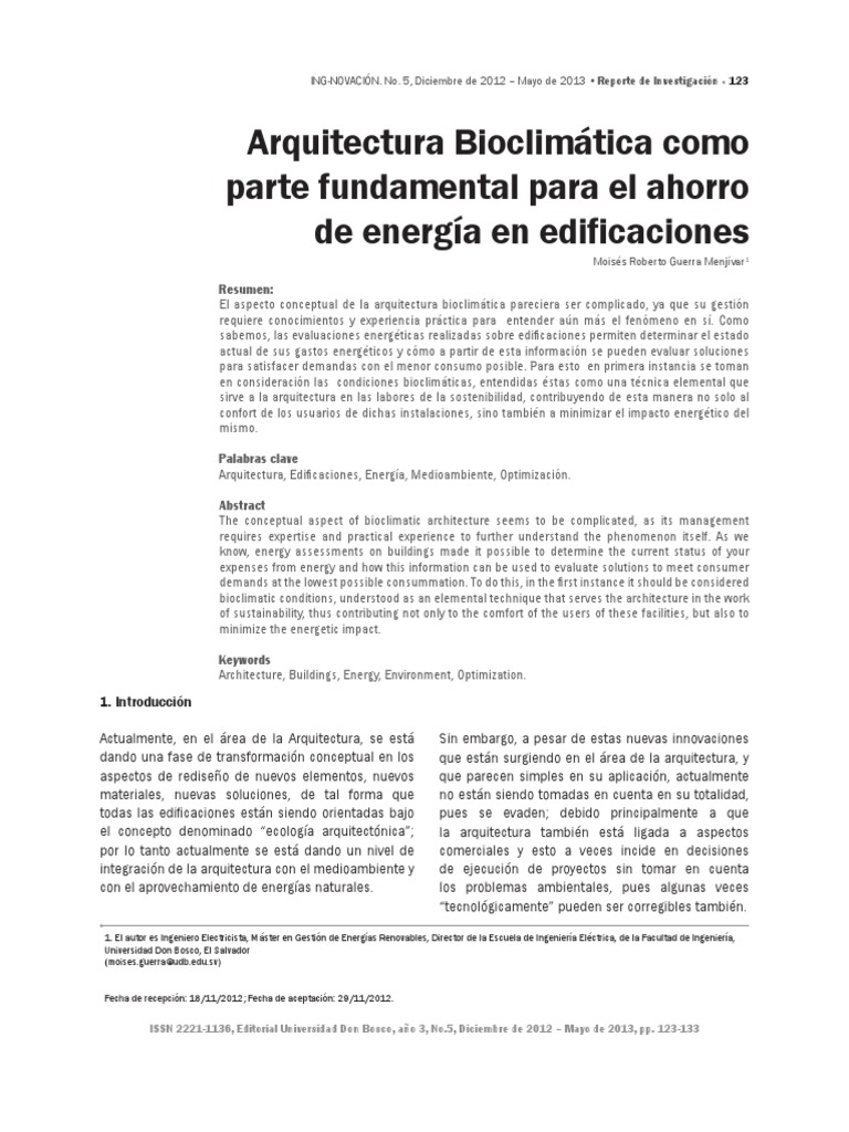 Arquitectura Bioclimatica | PDF | Uso eficiente de energía | Energía ...