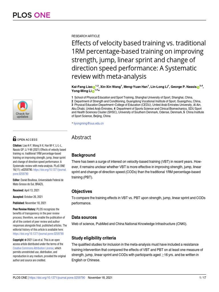 Pone 0259790 PDF Strength Training Effect Size