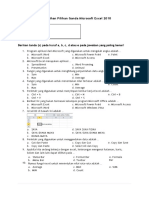 Soal Ulangan Pilihan Ganda Microsoft Excel 2010