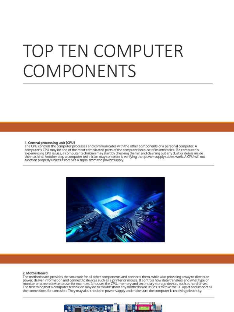 Top Ten Computer Components PDF Printer Computer Data