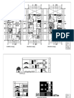 Plano de Arquitectura de Vivienda Multifamiliar de Tres Pisos