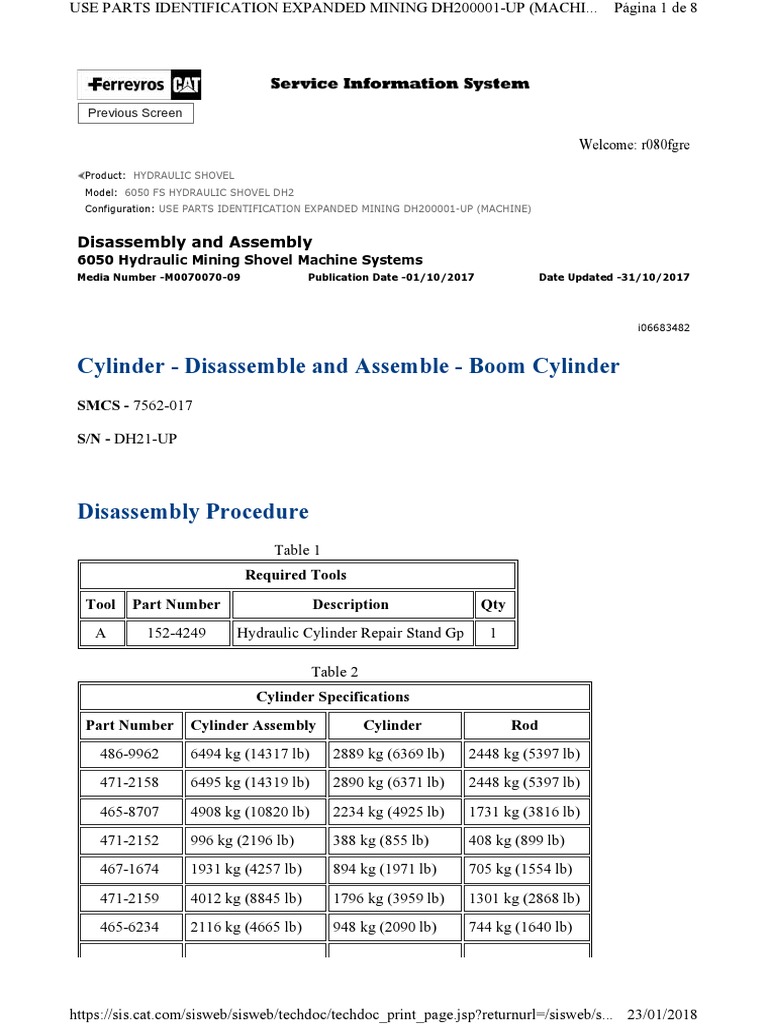 Boom Cylinder Remove and Install Download Free PDF Gas Technologies