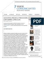 Alicia en El País de La Traducción, Juan Gabriel López Guix - Vasos Comunicantes - Revista de ACE Traductores