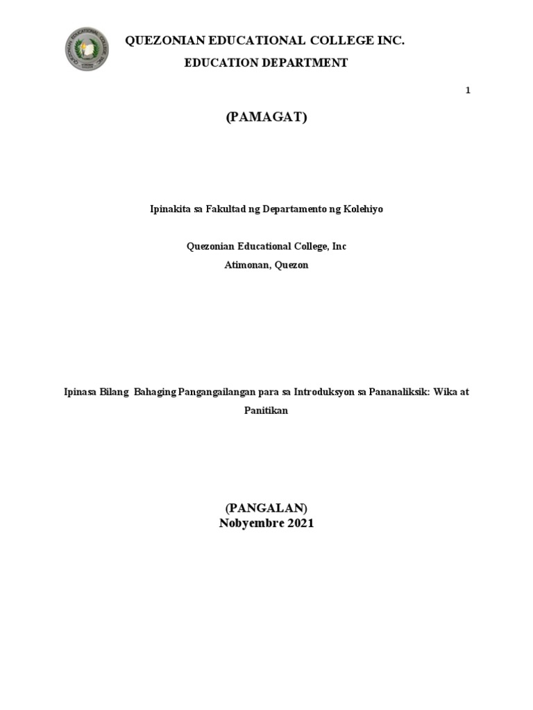 Template Pananaliksik Kabanata 1 3 Qeci | PDF