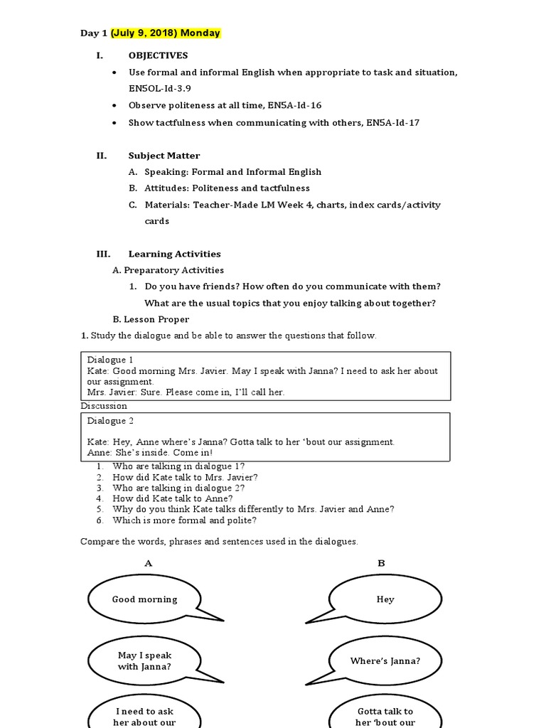 Week 4 English Activities for Grade 5 | PDF | Linguistics | Human ...