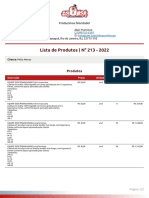 Lista de Produtos N° 213 - 2022