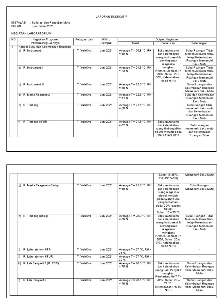 LAPORAN KPM BULAN Juni 2021 | PDF