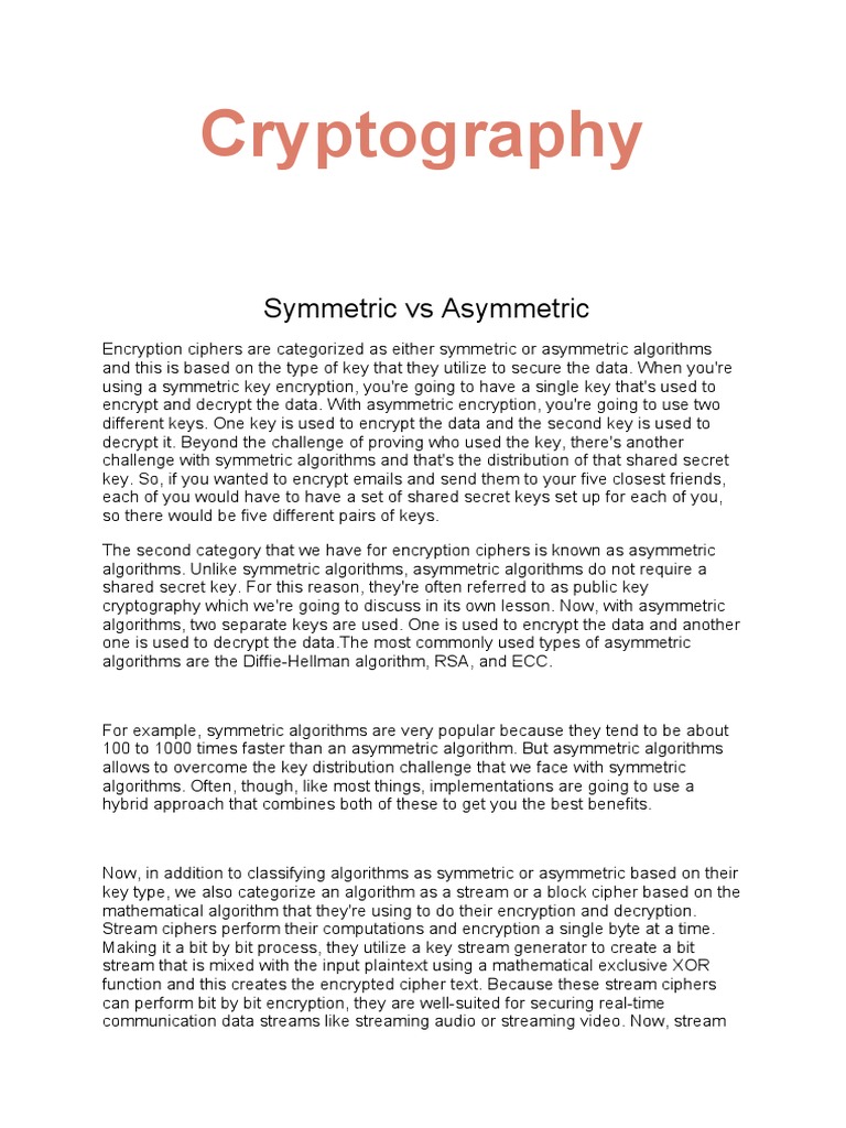 Cryptography | PDF | Public Key Cryptography | Cryptography