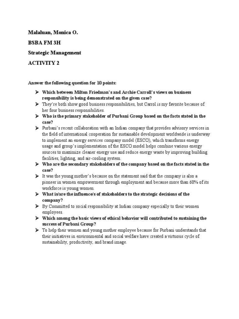 ACTIVITY 2 Strategic Management | PDF