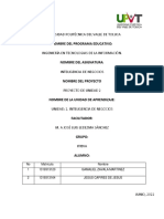Universidad Politécnica Del Valle de Toluca: Nombre Del Programa Educativo