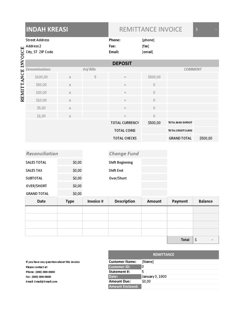 Contoh Remittance Advice | Download Free PDF | Invoice | Cheque