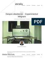 Despre Obediență - Experimentul Milgram - Stelian Muscalu