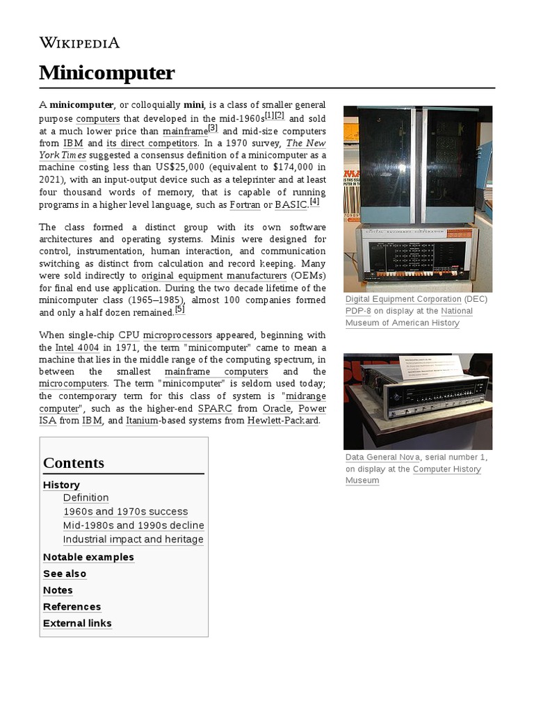 Minicomputer | PDF | Computer Engineering | Computer Hardware