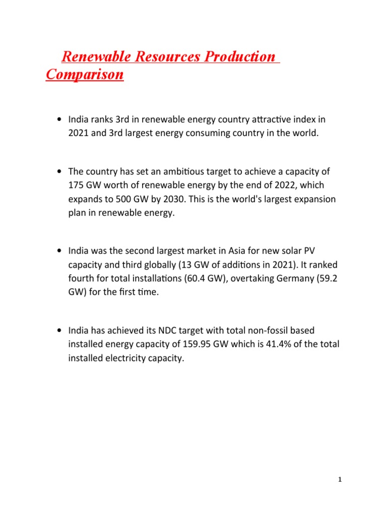 Renewable Energy in India | PDF
