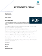 Job Appointment Letter Format