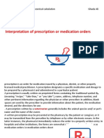 Interpretation of Prescription or Medication Orders