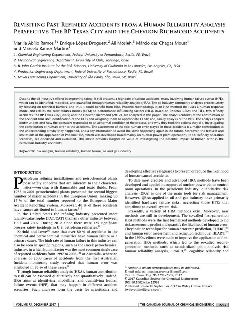 Phoenix Revisiting Past Refinery Accidents From A HRA Download Free