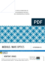 BTECH SEM I/II ENGINEERING PHYSICS WAVE OPTICS INTERFERENCE