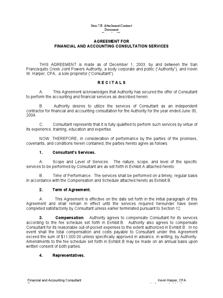 Accounting Consultation Agreement Template PDF Liability Insurance