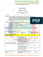 Annual Accomplishment Report for Municipal Budget Office