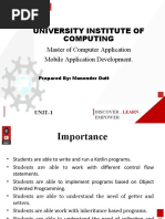 University Institute of Computing: Master of Computer Application Mobile Application Development