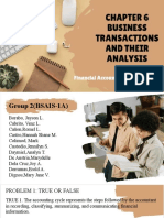 Business Transactions and Their Anlysis - BSAIS 1A - Group 2