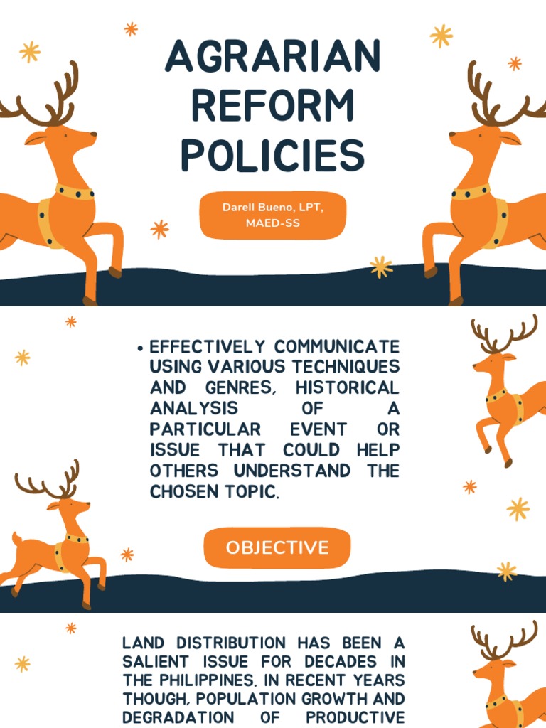 Agrarian Reform Policies PDF Agriculture Economies