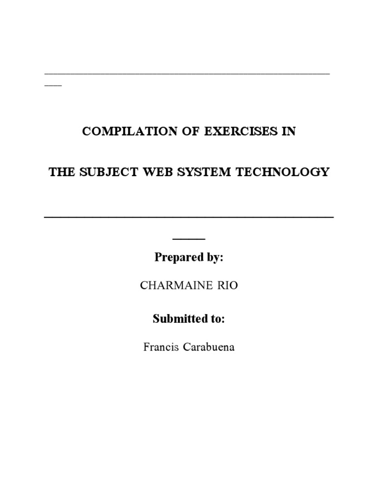 Web System Technology Exercises Compilation | PDF | Business | Computers